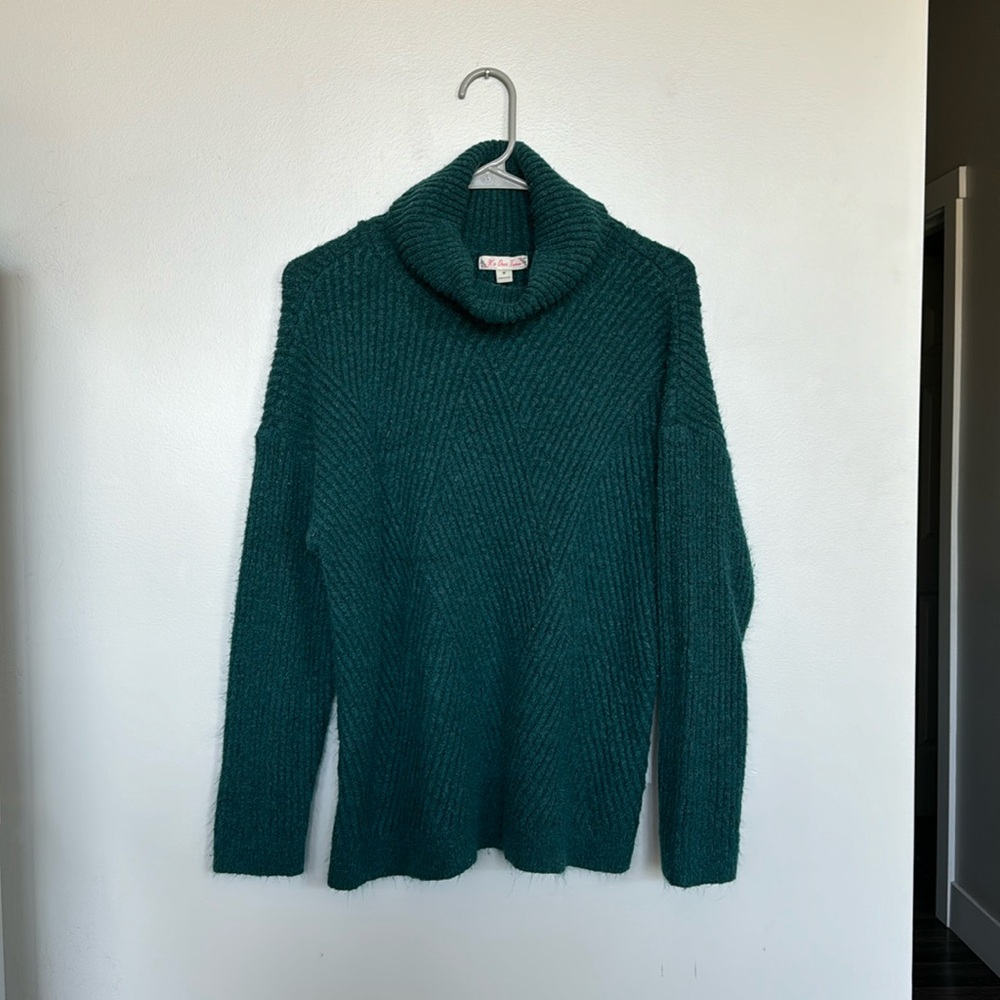 It’s Our Time, dark green cowl neck sweater size medium
